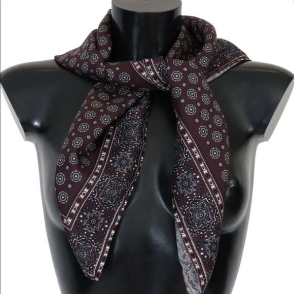 Dolce & Gabbana Accessories - Dolce and Gabbana Bordeaux Silk Scarf Dolce & Gabbana Accessories - Dolce and Gabbana Bordeaux Silk Scarf